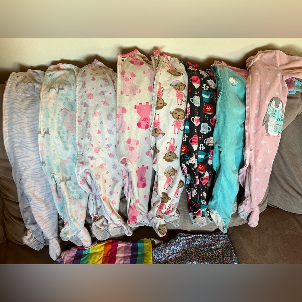 Lot of 12 month footed jammies